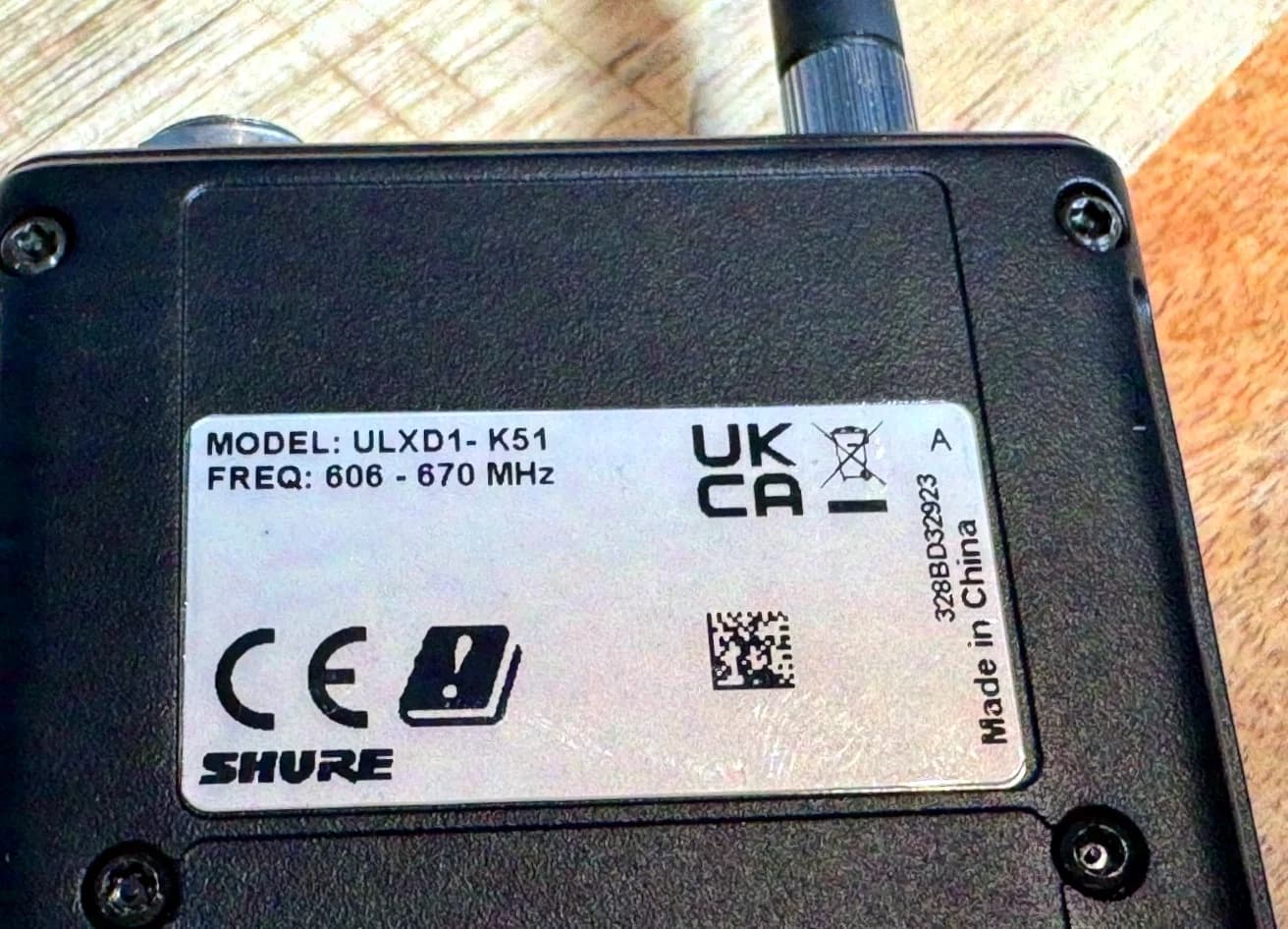 Shure ULXD1 bodypack transmitter K51 606-670 MHz - 5 available