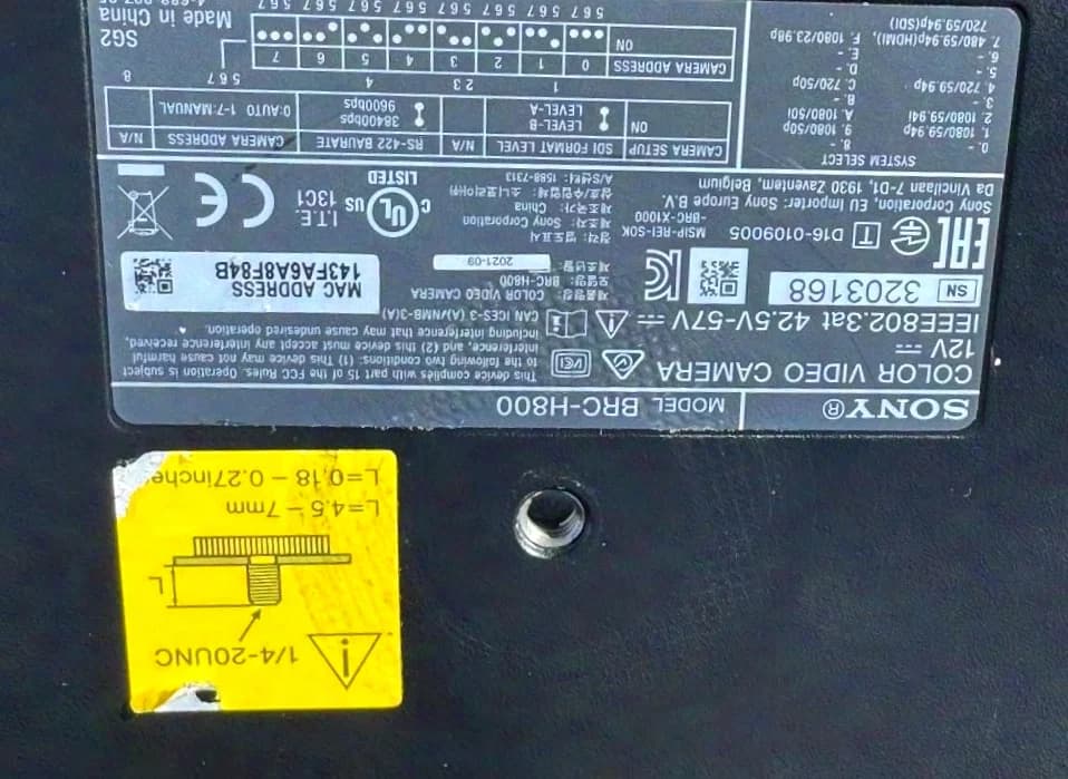 Sony BRC-H800 Full HD PTZ camera
