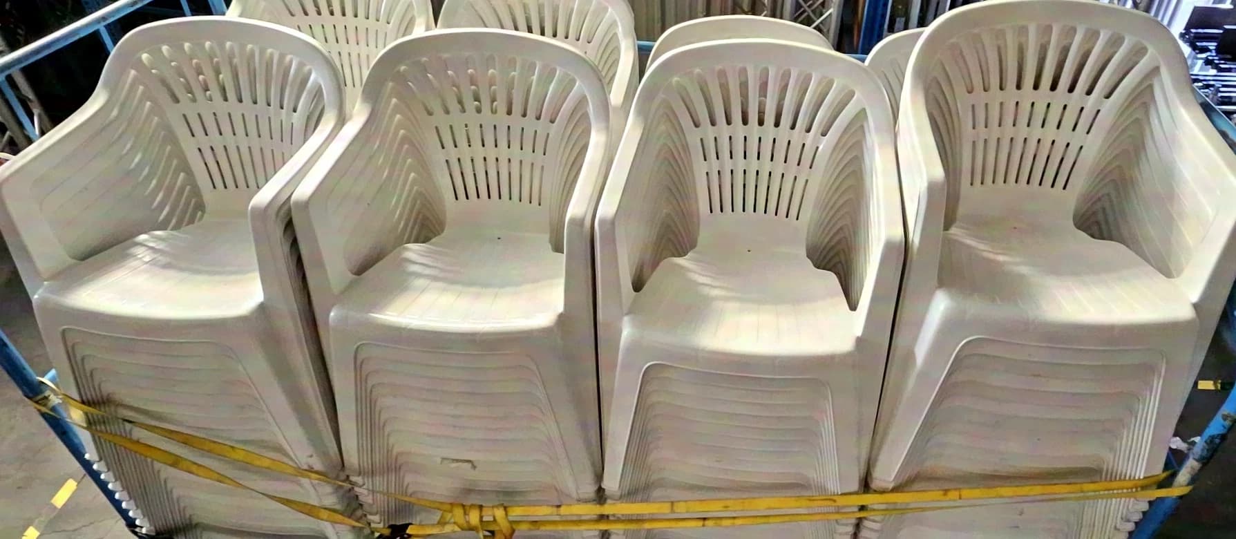 Stacking chairs - garden chairs - monobloc - white