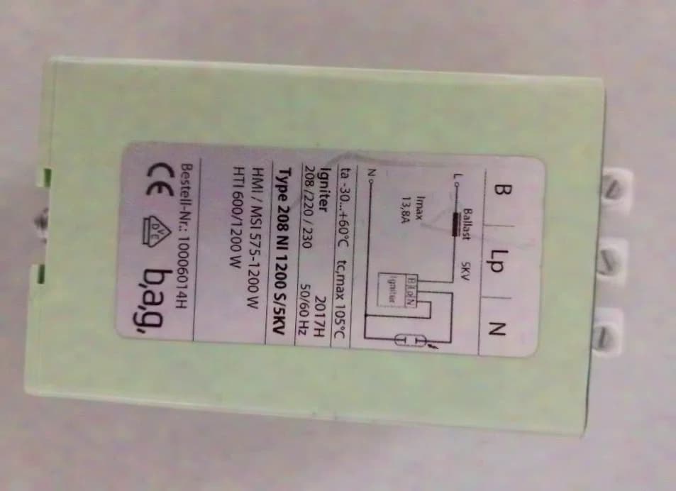 Starter- Ignition device- Igniter (208 NI 1200 S/5.0kV) HMI1200W for HMI / MSI 575-1200W - HTI 600 / 1200W