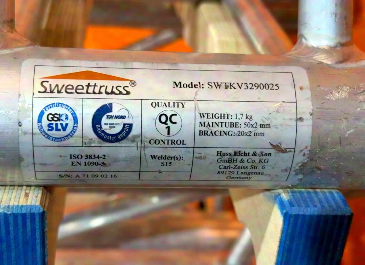 Sweettruss KV3/290-025 Truss 0.25m silver