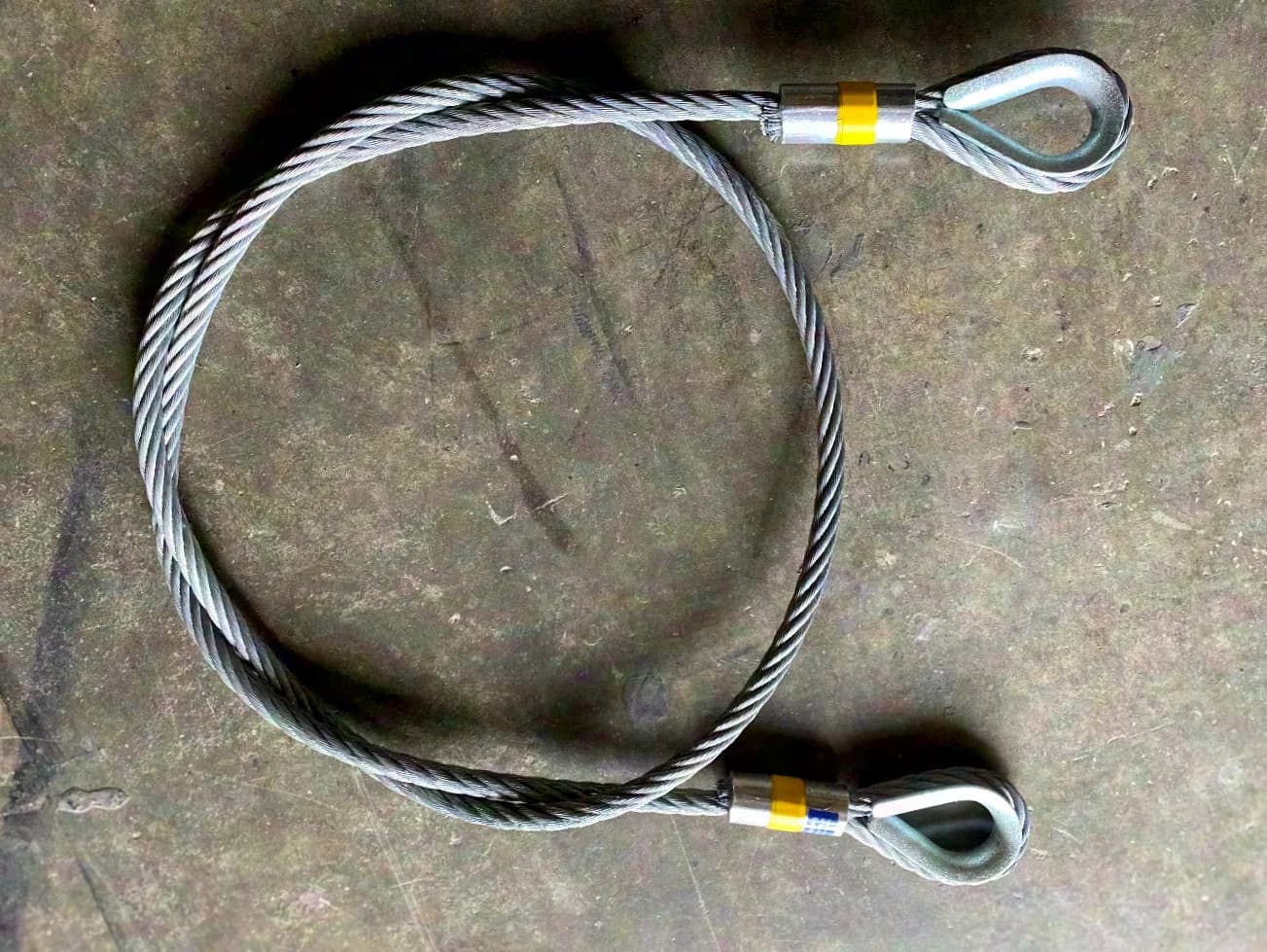 Unknown 10x steel cable 11 mm 2 m with eyes at both ends, set of 10