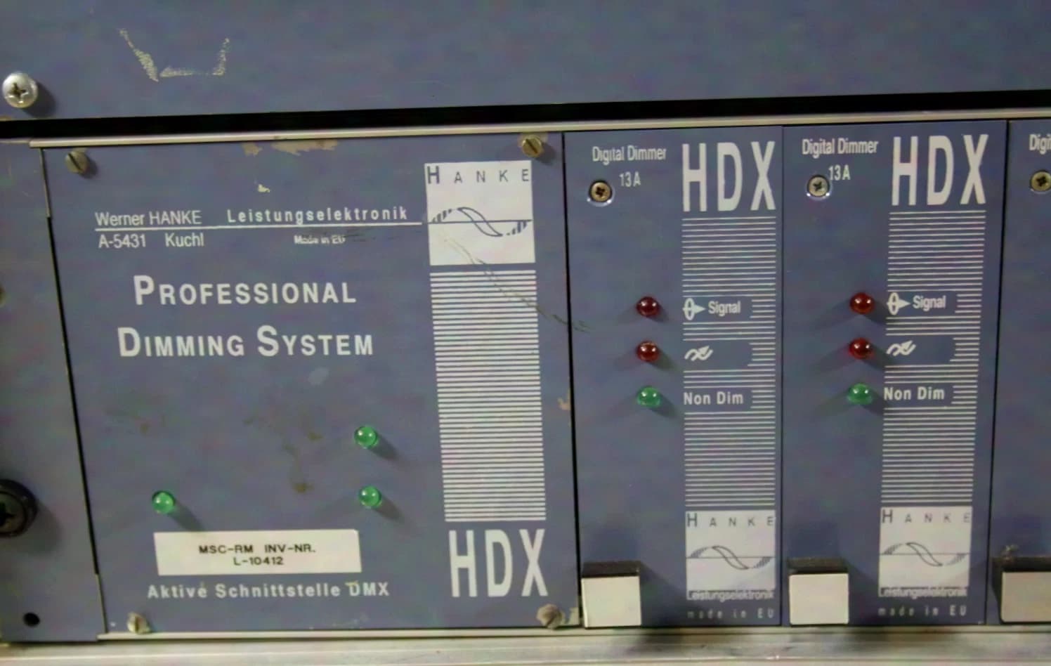 Werner Hanke Proffesional Dimmer HDX with 13 A, 6 pieces in a rack case,