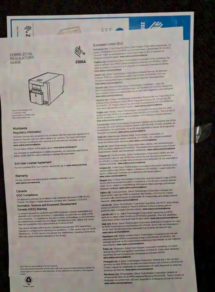 ZEBRA ZEBRA ZC10L Printer
