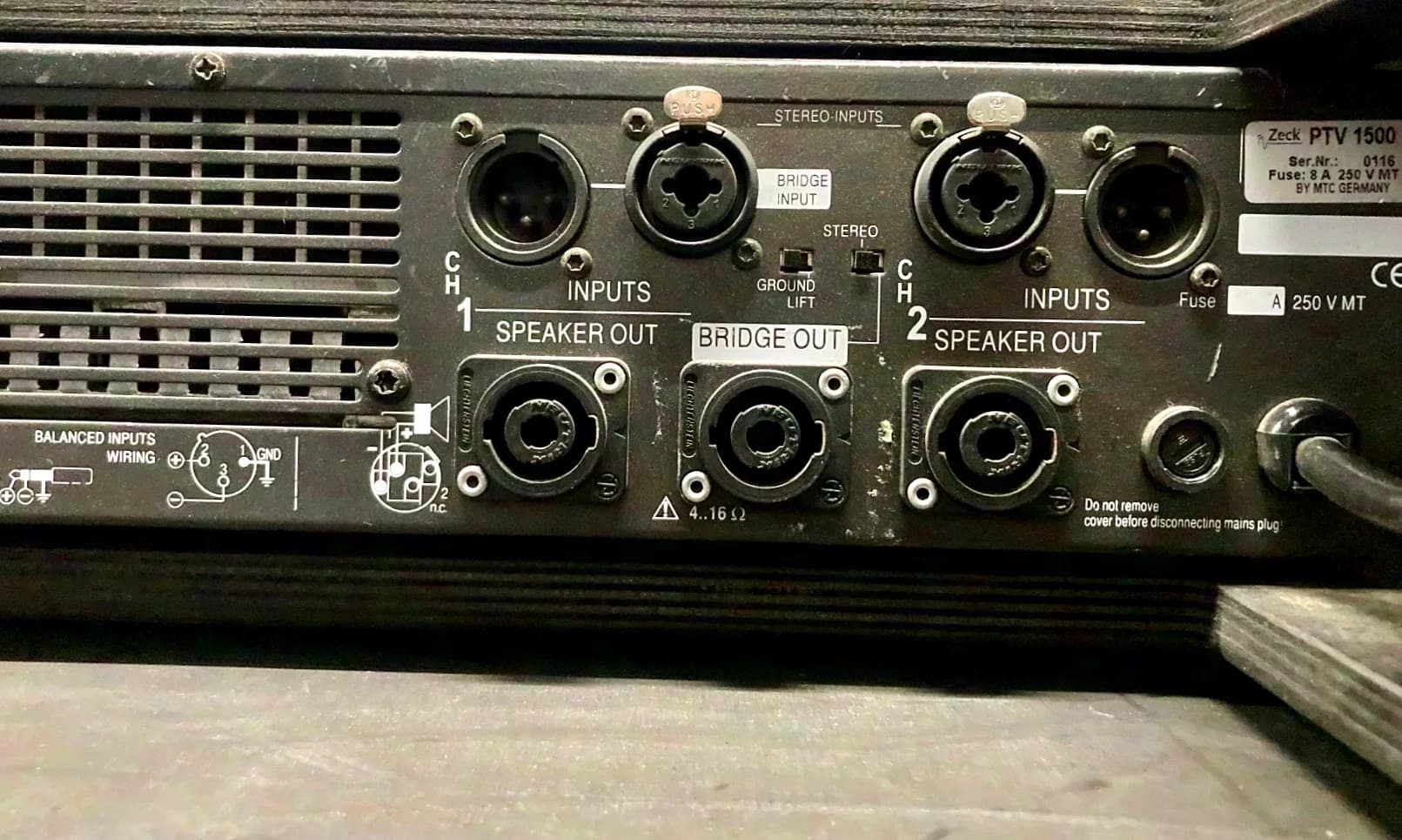 Zeck PTV 1500 power amplifier