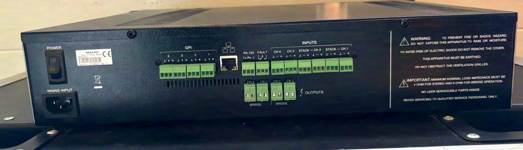 ecler NXA4-400 4Ohm 330W 4-channel amplifier with dsb