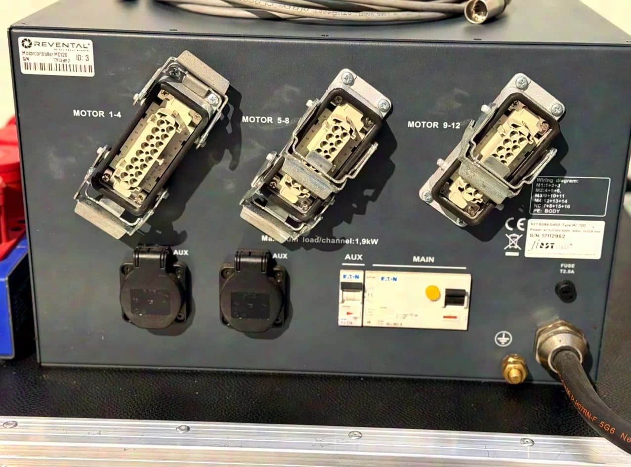 fiRSTstage SRS Rigging MC-12D 12-channel motor controller incl. remote control & CEE distributor