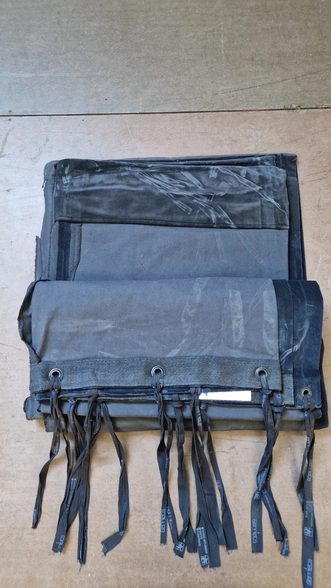 Black velvet stage curtains 4.35m x 1.44m