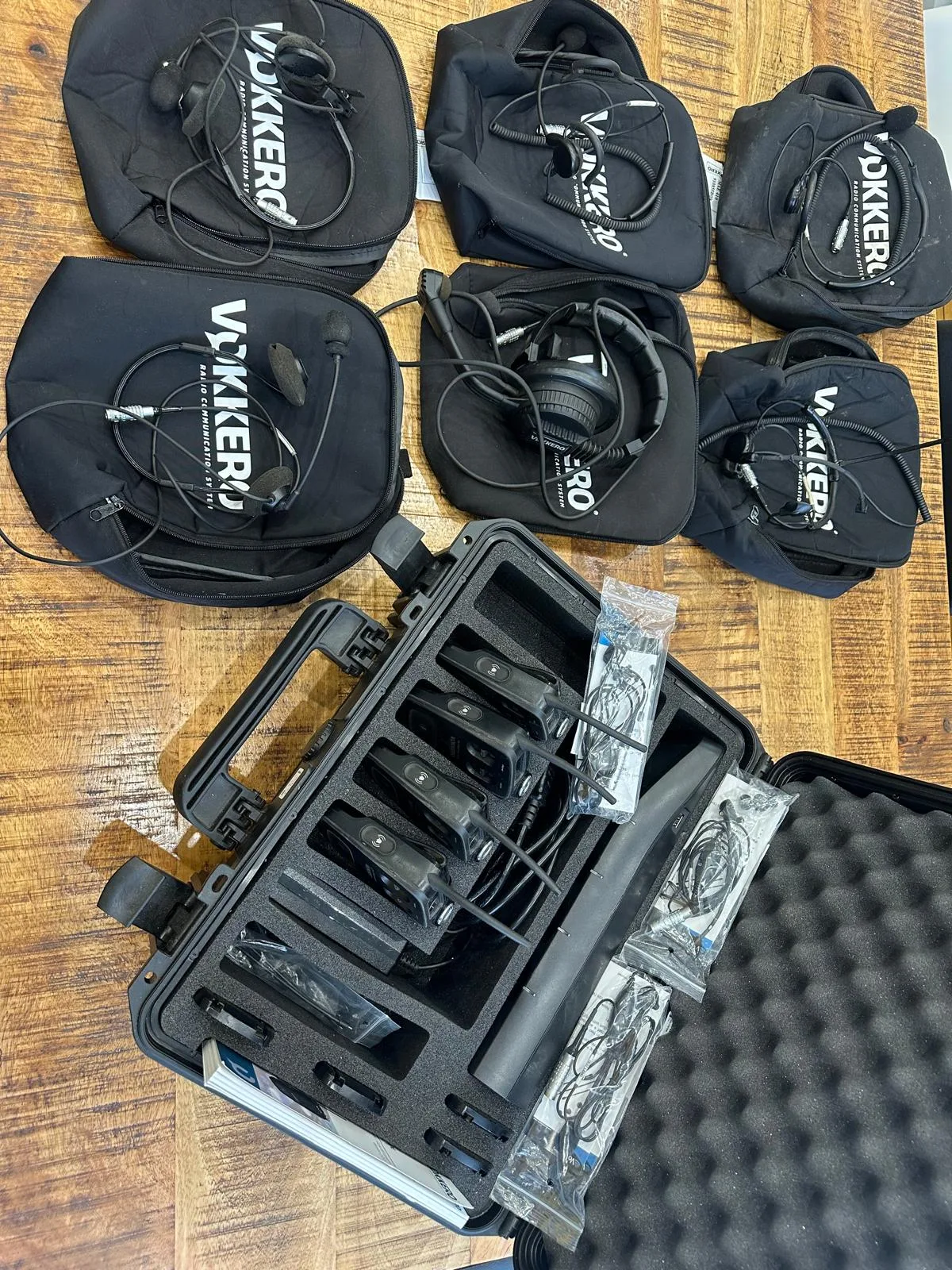 Vokkero Guardian PLUS Pro Wireless Intercom Kit - 4 Units + 6 Headsets (Case & Charger)