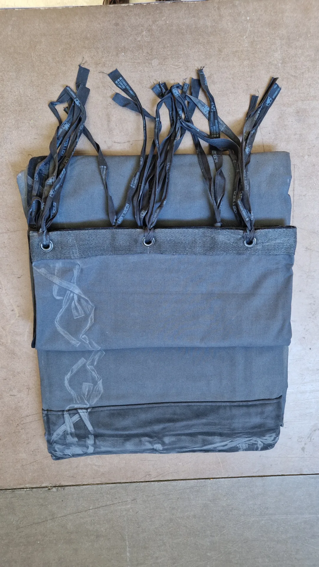 Black velvet stage curtains 4.35m x 1.44m